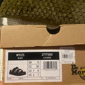 Dr. Martens Myles Black Suede Sandals
